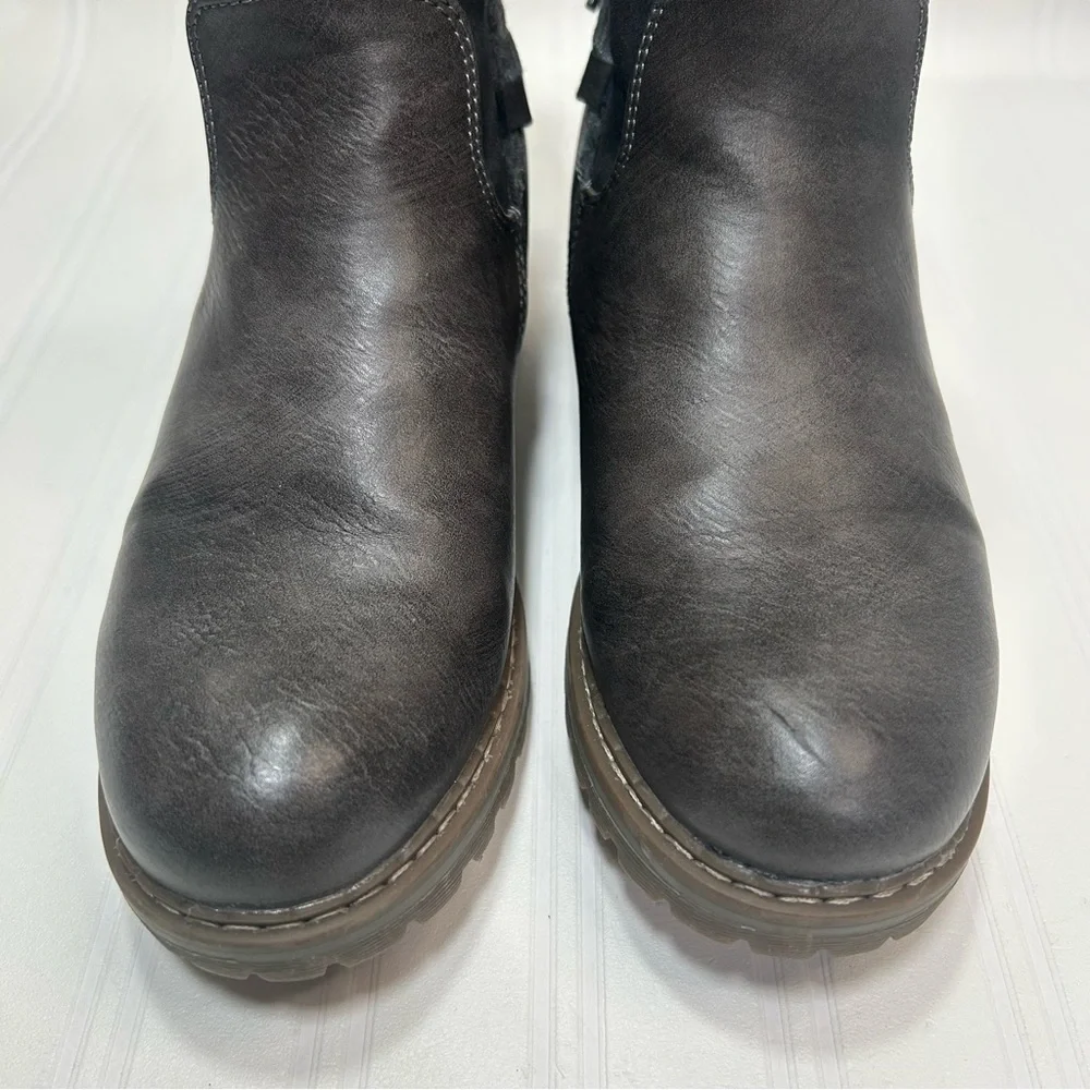 Patrizia Dawna Spring Step Women's Gray Zipper Ankle Boots Faux Fur Lined Size 6 - Picture 2 of 11